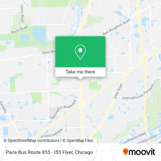 Pace Bus Route 855 - I55 Flyer map