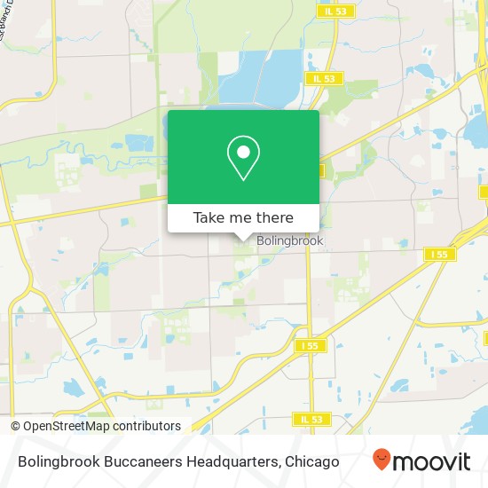 Mapa de Bolingbrook Buccaneers Headquarters