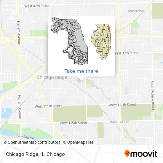 Mapa de Chicago Ridge, IL