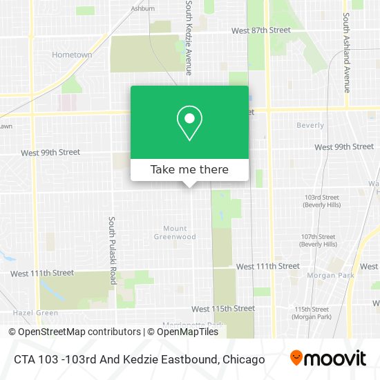 Mapa de CTA 103 -103rd And Kedzie Eastbound