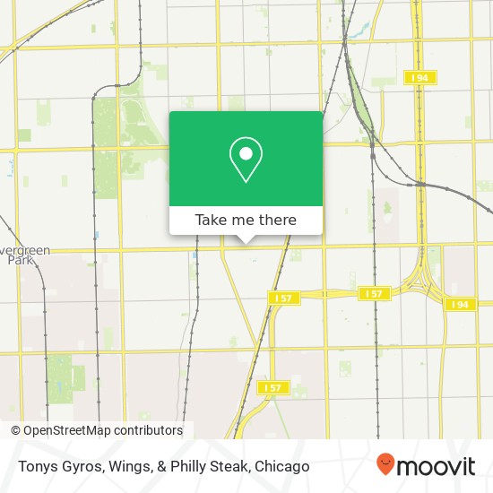 Mapa de Tonys Gyros, Wings, & Philly Steak