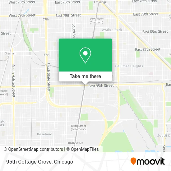 95th Cottage Grove map