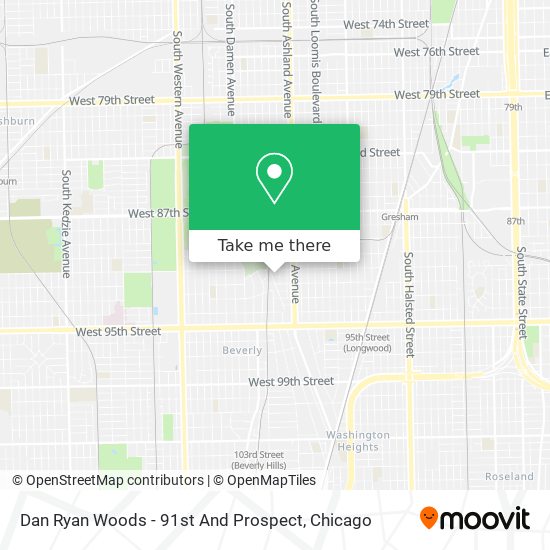 Dan Ryan Woods - 91st And Prospect map