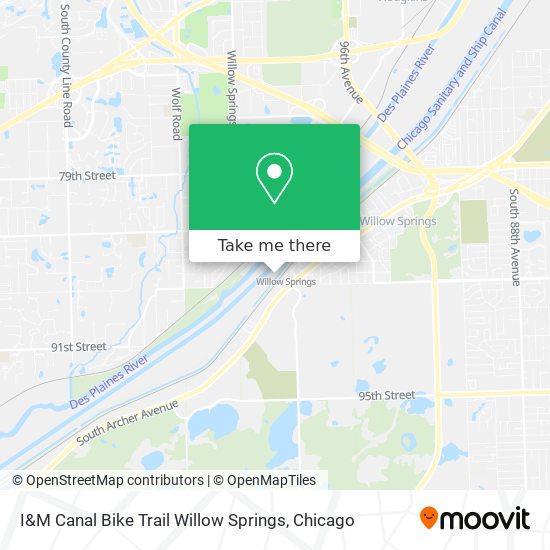 Mapa de I&M Canal Bike Trail Willow Springs