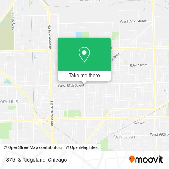 87th & Ridgeland map