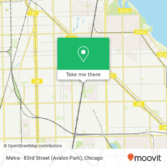 Metra - 83rd Street (Avalon Park) map