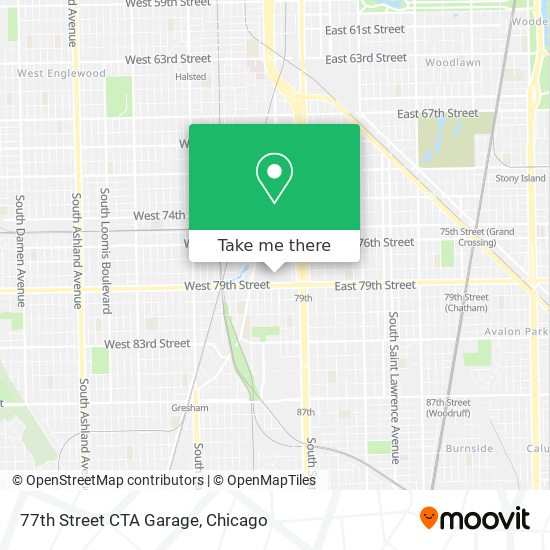 Mapa de 77th Street CTA Garage