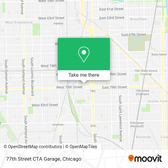 Mapa de 77th Street CTA Garage