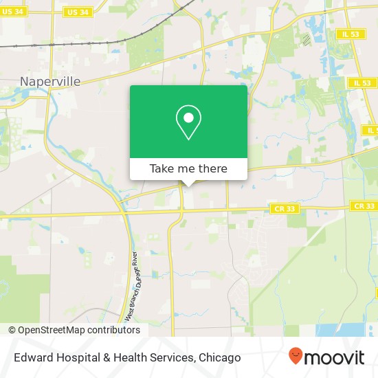 Edward Hospital & Health Services map
