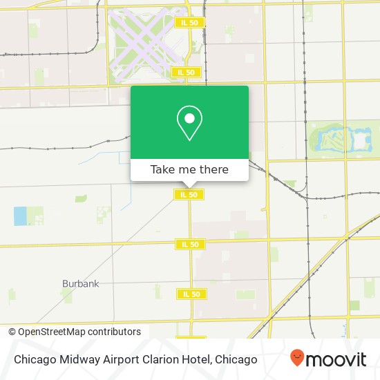 Chicago Midway Airport Clarion Hotel map