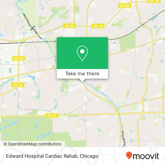 Edward Hospital Cardiac Rehab map