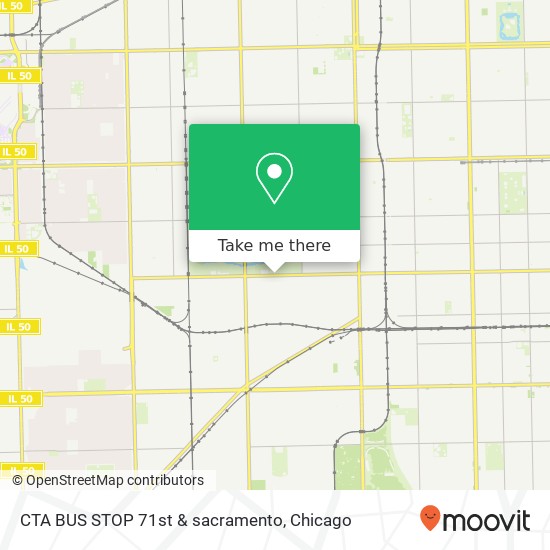 Mapa de CTA BUS STOP 71st & sacramento