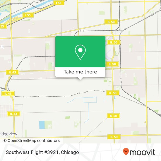 Mapa de Southwest Flight #3921