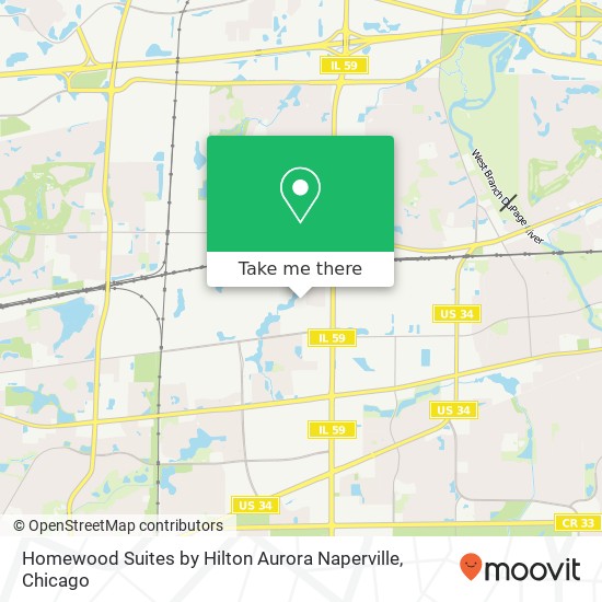 Homewood Suites by Hilton Aurora Naperville map