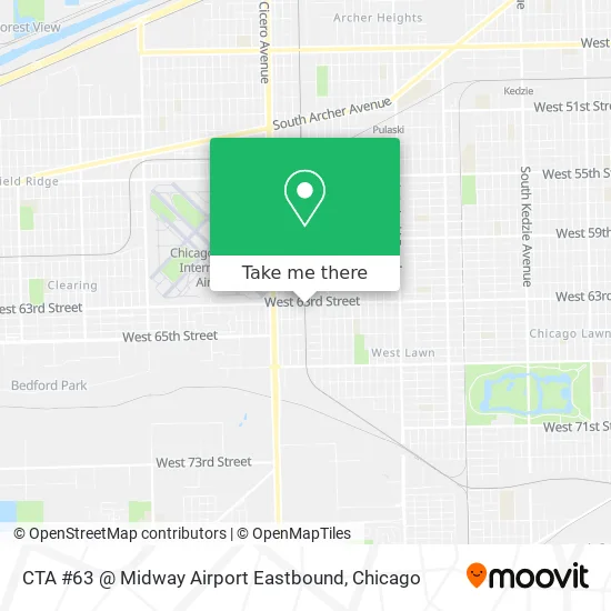 Mapa de CTA #63  @ Midway Airport Eastbound