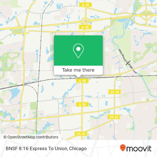 BNSF 8:16 Express To Union map