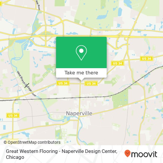 Great Western Flooring - Naperville Design Center map