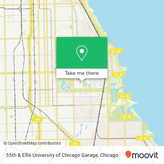 Mapa de 55th & Ellis University of Chicago Garage