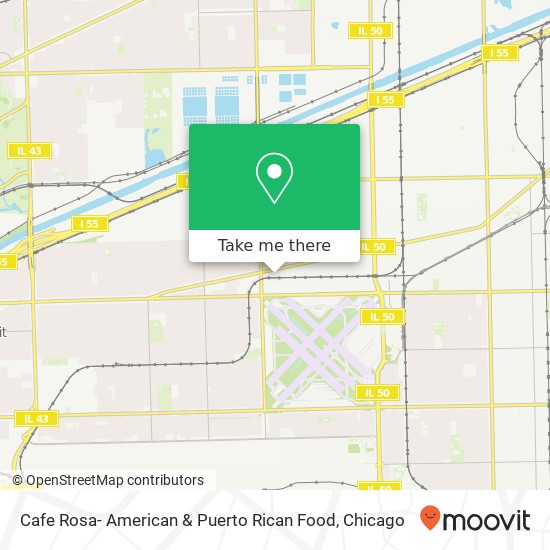 Mapa de Cafe Rosa- American & Puerto Rican Food