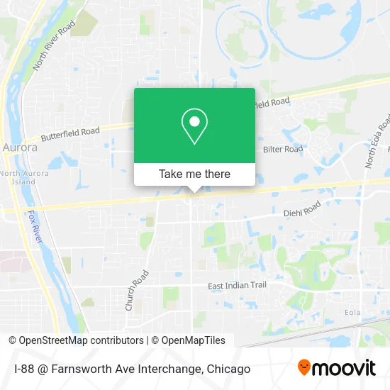 I-88 @ Farnsworth Ave Interchange map