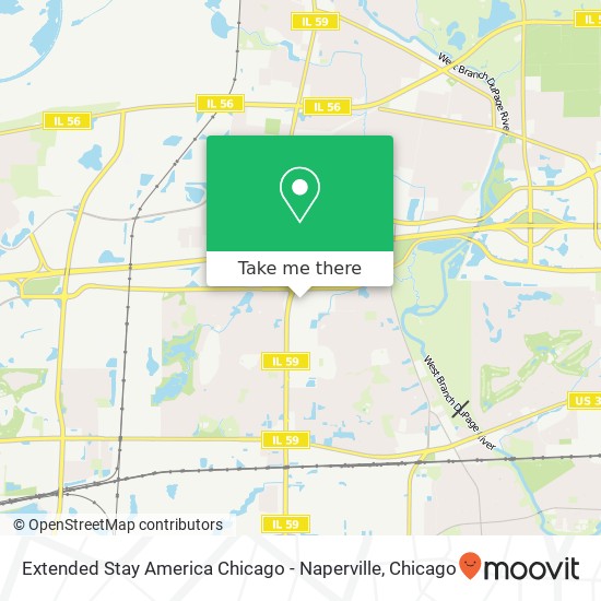 Mapa de Extended Stay America Chicago - Naperville