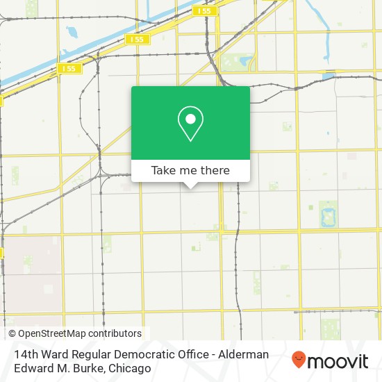 14th Ward Regular Democratic Office - Alderman Edward M. Burke map