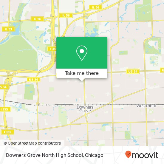 Mapa de Downers Grove North High School