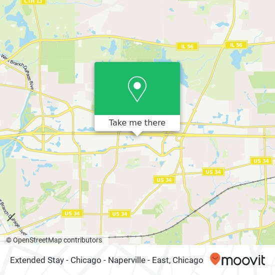 Extended Stay - Chicago - Naperville - East map