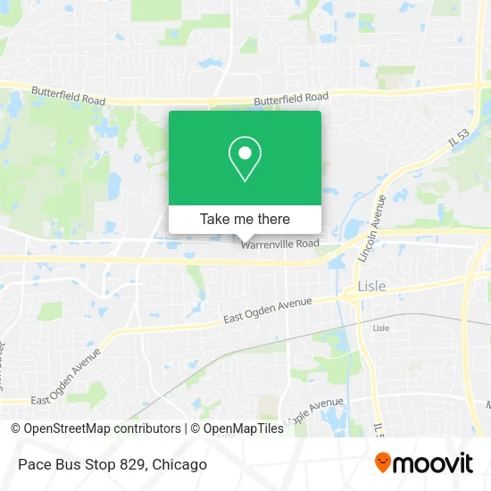 Pace Bus Stop 829 map