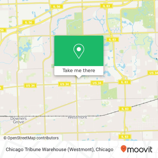 Mapa de Chicago Tribune Warehouse (Westmont)