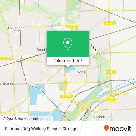 Sabrina's Dog Walking Service map