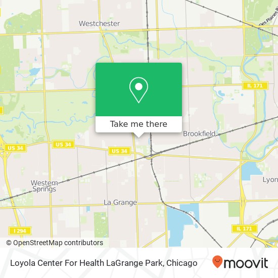 Loyola Center For Health LaGrange Park map