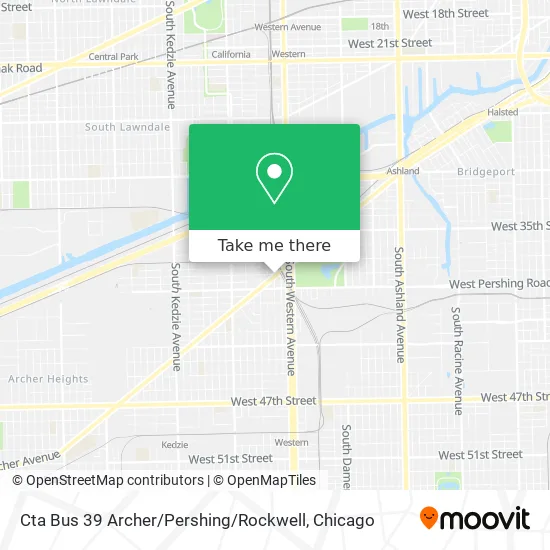 Mapa de Cta Bus 39 Archer / Pershing / Rockwell