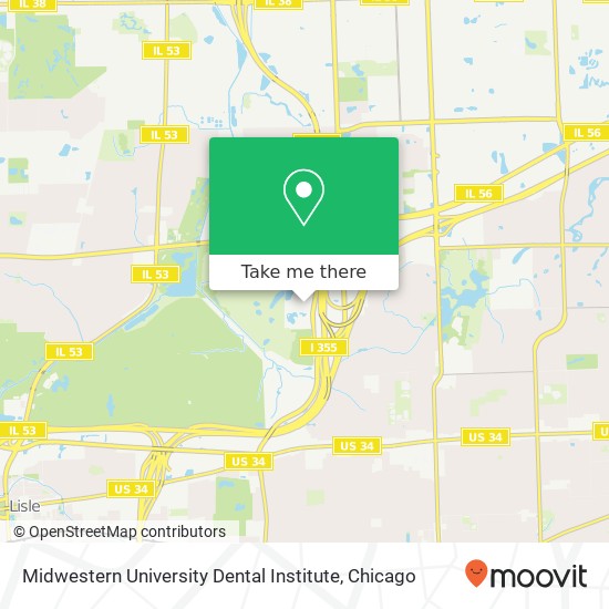 Midwestern University Dental Institute map