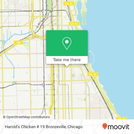 Harold's Chicken # 19 Bronzeville map
