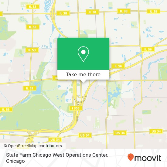 State Farm Chicago West Operations Center map