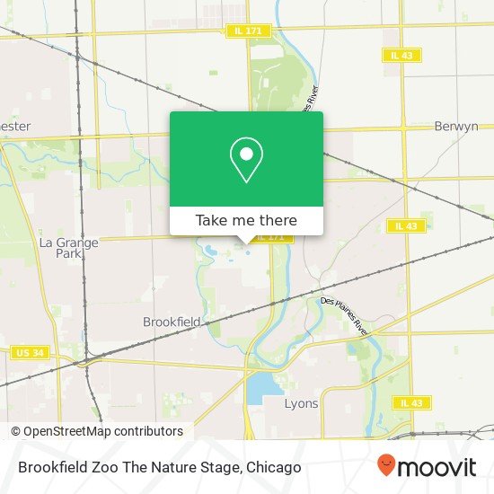 Mapa de Brookfield Zoo The Nature Stage