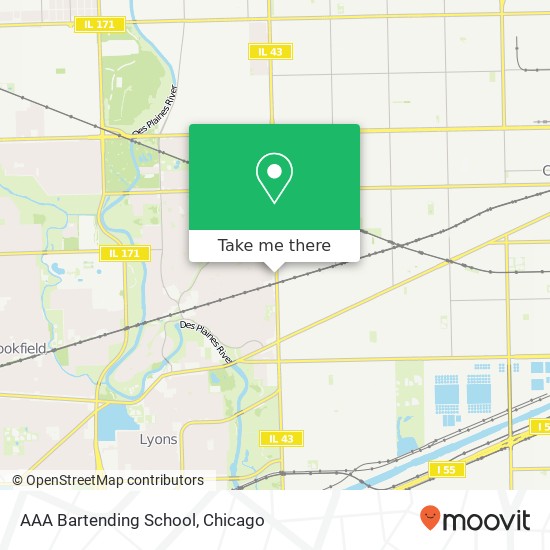 AAA Bartending School map