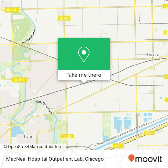 MacNeal Hospital Outpatient Lab map