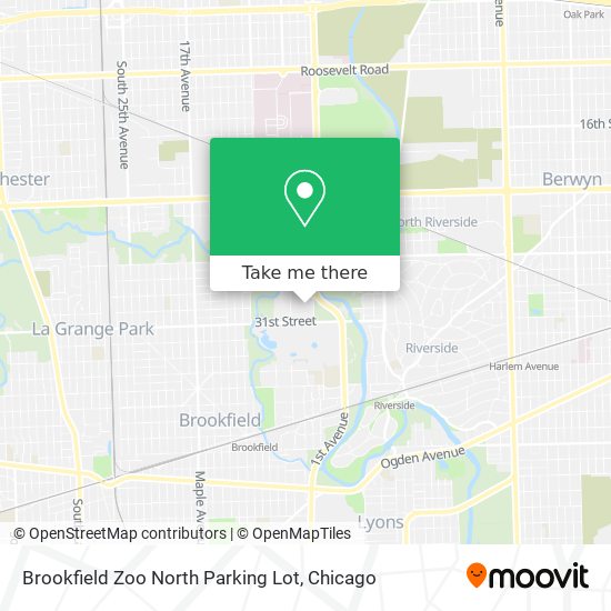 Brookfield Zoo North Parking Lot map