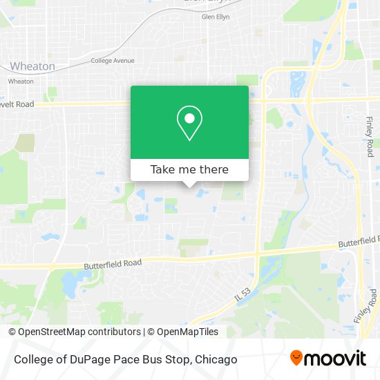 College of DuPage Pace Bus Stop map