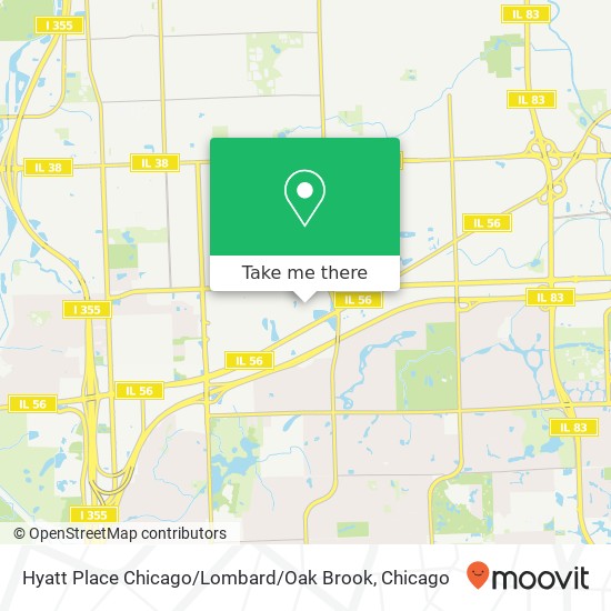 Mapa de Hyatt Place Chicago / Lombard / Oak Brook