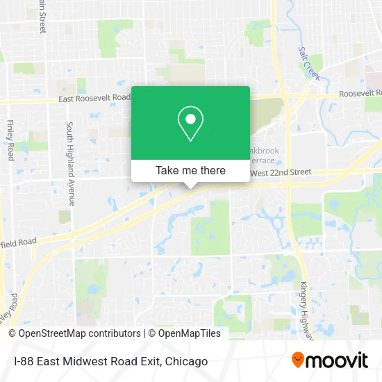 I-88 East Midwest Road Exit map