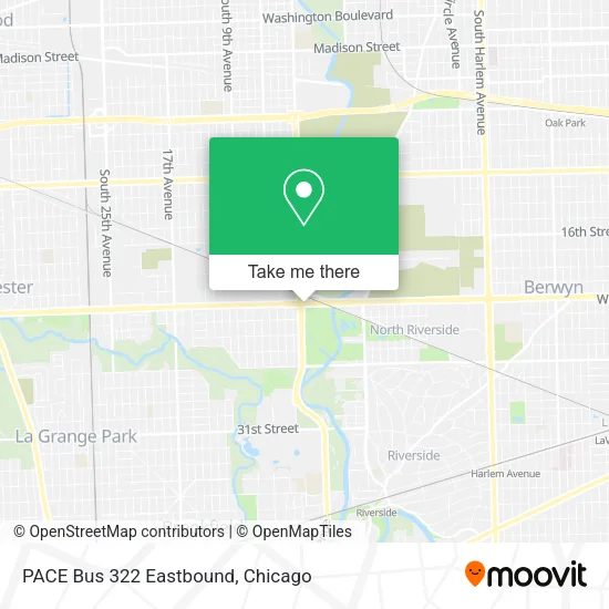 Mapa de PACE Bus 322 Eastbound