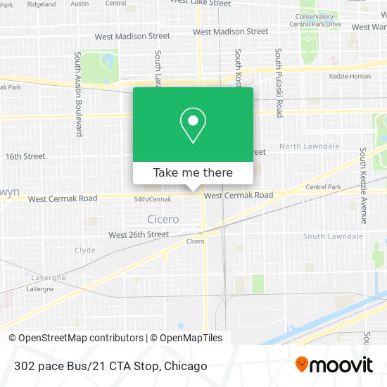 302 pace Bus/21 CTA Stop map