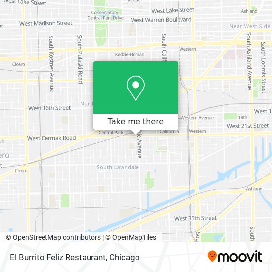 Mapa de El Burrito Feliz Restaurant