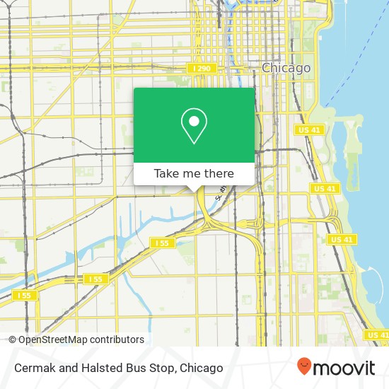 Cermak and Halsted Bus Stop map