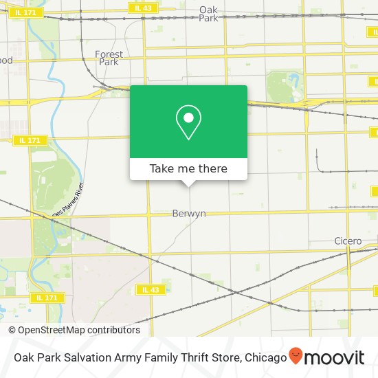 Mapa de Oak Park Salvation Army Family Thrift Store