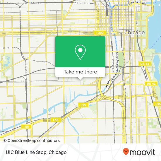 UIC Blue Line Stop map