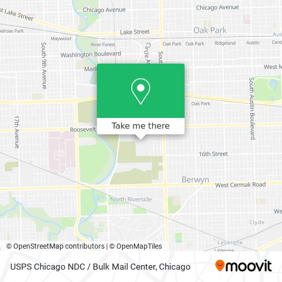 USPS Chicago NDC / Bulk Mail Center map